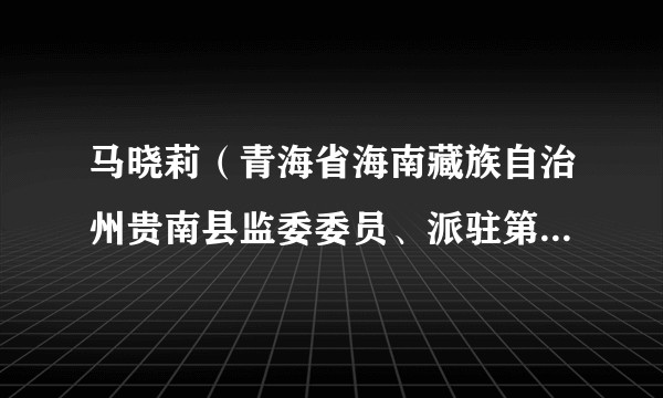 马晓莉(青海省海南藏族自治州贵南县监委委员、派驻第一纪检监察组组长)