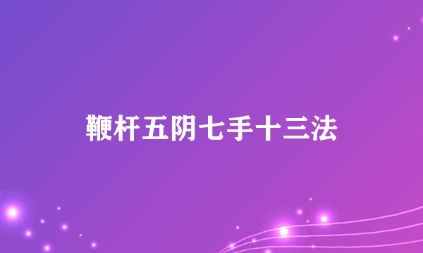 鞭杆五阴七手十三法