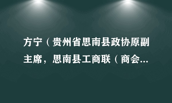 方宁（贵州省思南县政协原副主席，思南县工商联（商会）原主席（会长））
