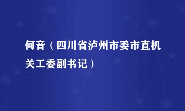 何音（四川省泸州市委市直机关工委副书记）