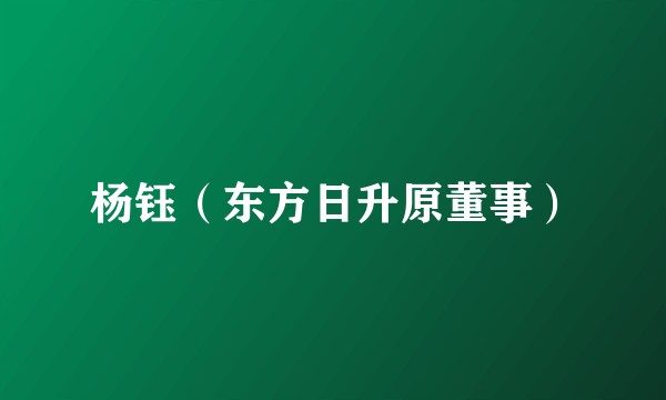 杨钰（东方日升原董事）