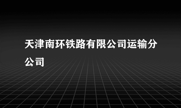 天津南环铁路有限公司运输分公司
