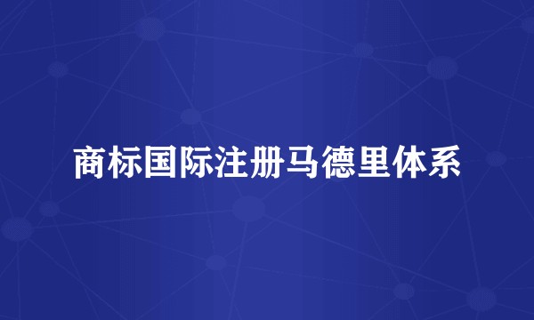 商标国际注册马德里体系