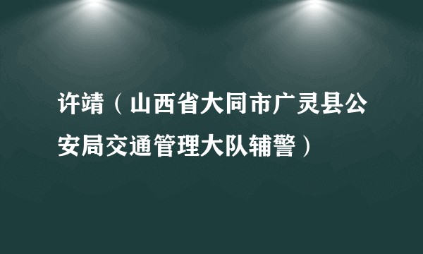 许靖（山西省大同市广灵县公安局交通管理大队辅警）