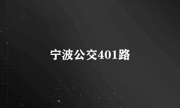 宁波公交401路