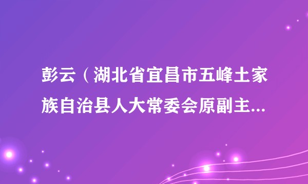 彭云（湖北省宜昌市五峰土家族自治县人大常委会原副主任、党组成员）