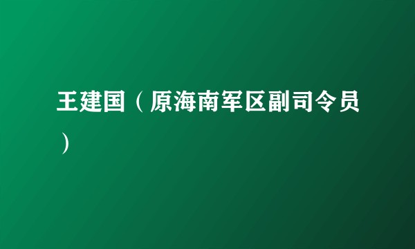 王建国（原海南军区副司令员）
