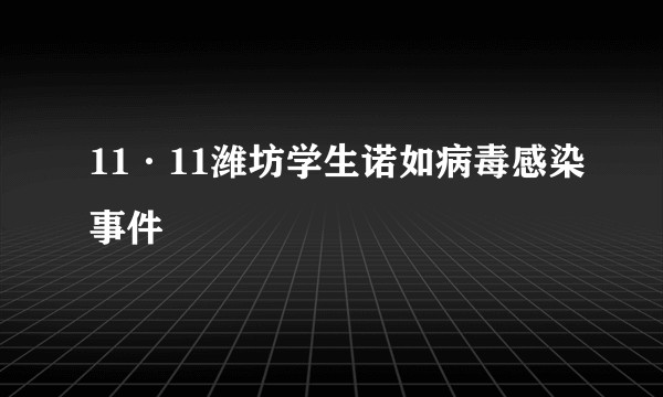 11·11潍坊学生诺如病毒感染事件