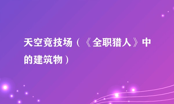 天空竞技场（《全职猎人》中的建筑物）