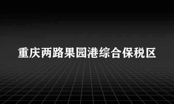 重庆两路果园港综合保税区