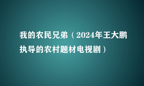 我的农民兄弟(2024年王大鹏执导的农村题材电视剧)