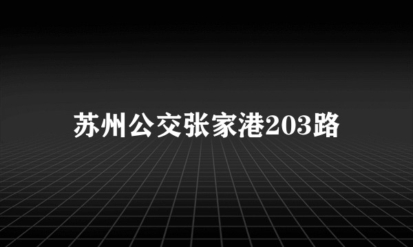 苏州公交张家港203路