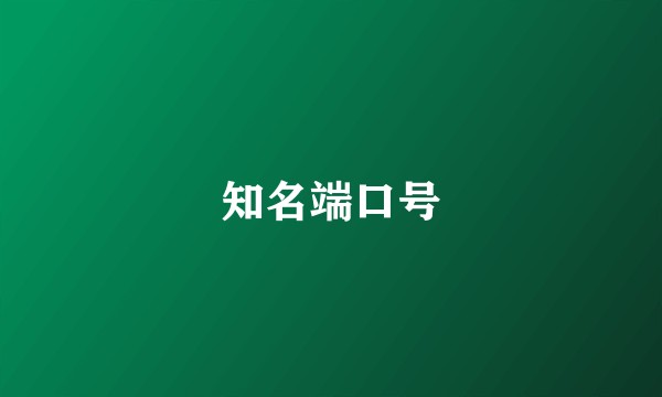 知名端口号