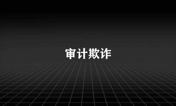 审计欺诈