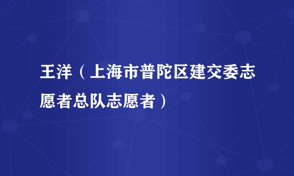 王洋（上海市普陀区建交委志愿者总队志愿者）