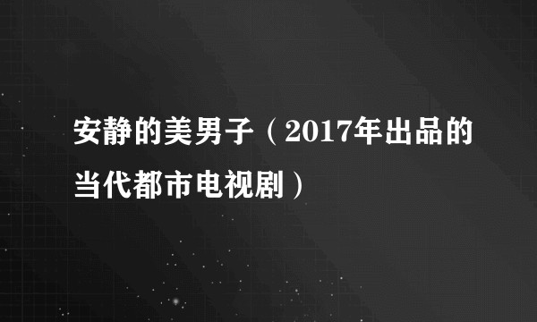 安静的美男子(2017年出品的当代都市电视剧)