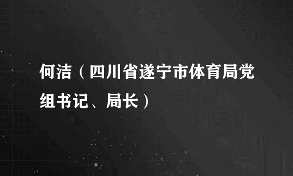 何洁（四川省遂宁市体育局党组书记、局长）