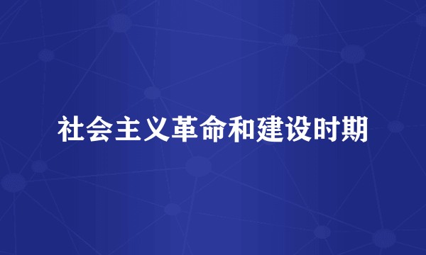 社会主义革命和建设时期