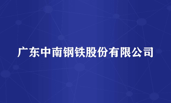 广东中南钢铁股份有限公司