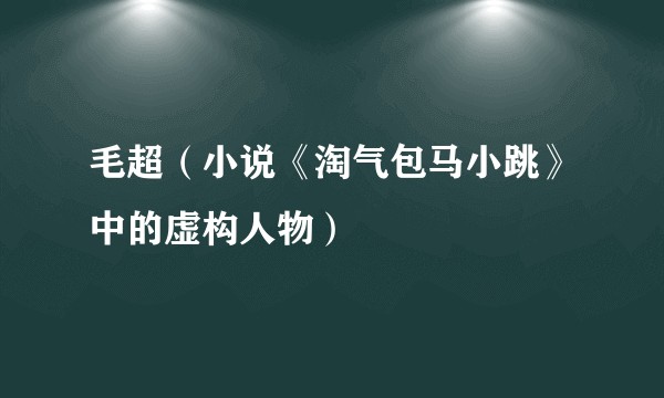 毛超（小说《淘气包马小跳》中的虚构人物）
