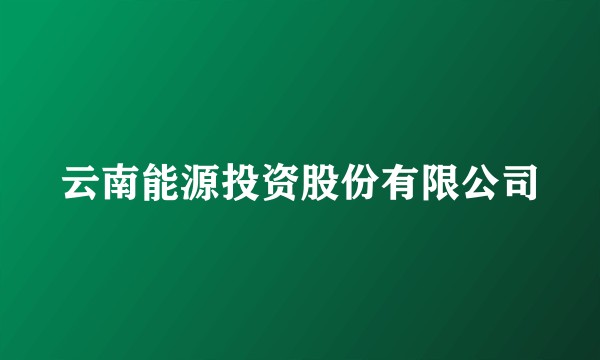 云南能源投资股份有限公司