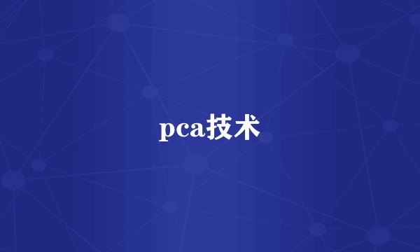 pca技术