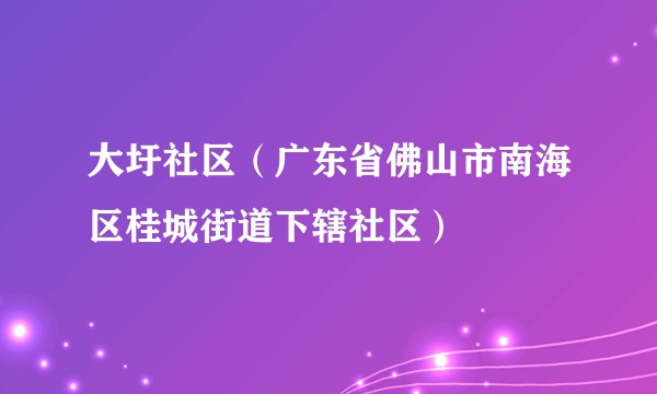 大圩社区（广东省佛山市南海区桂城街道下辖社区）