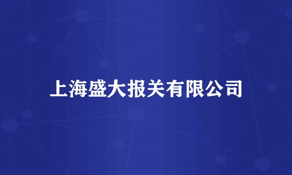 上海盛大报关有限公司