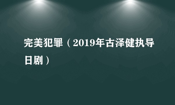 完美犯罪(2019年古泽健执导日剧)