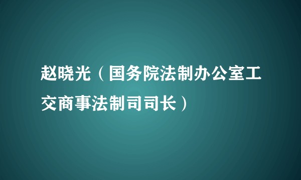 赵晓光（国务院法制办公室工交商事法制司司长）