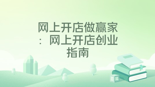 网上开店做赢家：网上开店创业指南