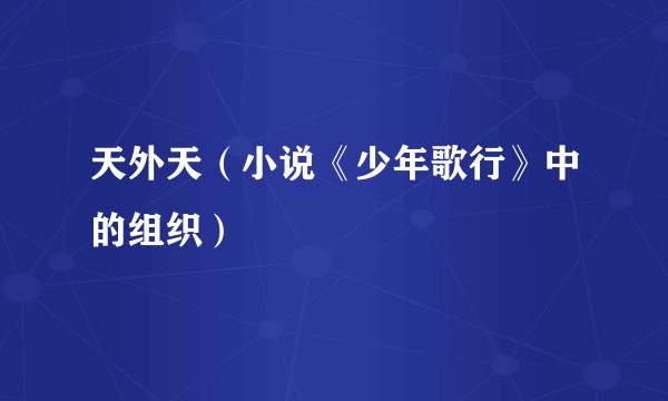 天外天（小说《少年歌行》中的组织）