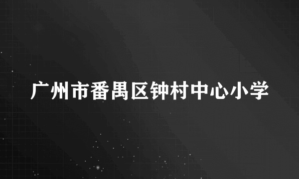 广州市番禺区钟村中心小学