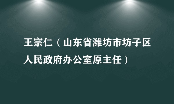 王宗仁（山东省潍坊市坊子区人民政府办公室原主任）