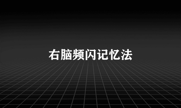右脑频闪记忆法