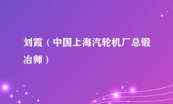 刘霞（中国上海汽轮机厂总锻冶师）
