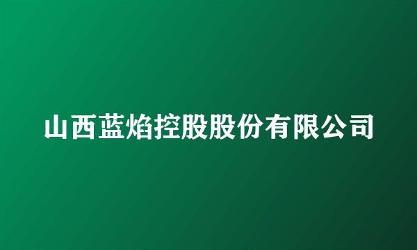 山西蓝焰控股股份有限公司
