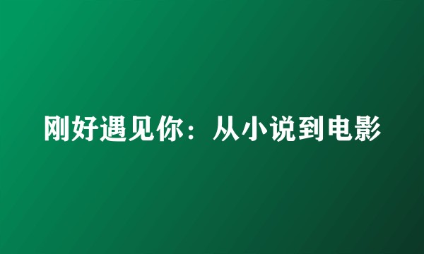 刚好遇见你：从小说到电影