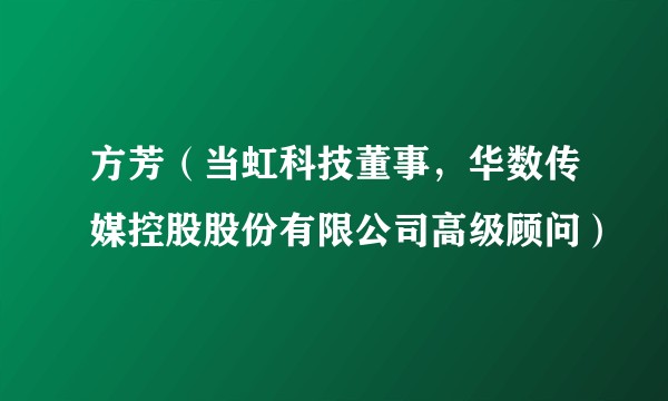 方芳（当虹科技董事，华数传媒控股股份有限公司高级顾问）