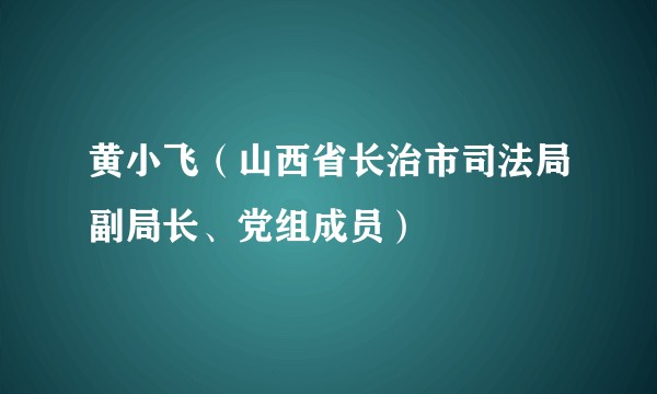 黄小飞（山西省长治市司法局副局长、党组成员）