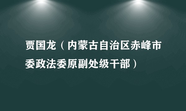 贾国龙（内蒙古自治区赤峰市委政法委原副处级干部）