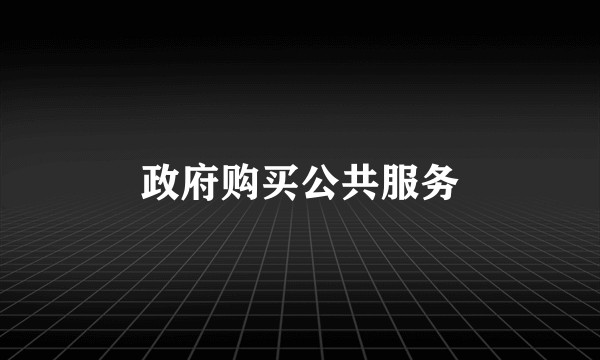 政府购买公共服务
