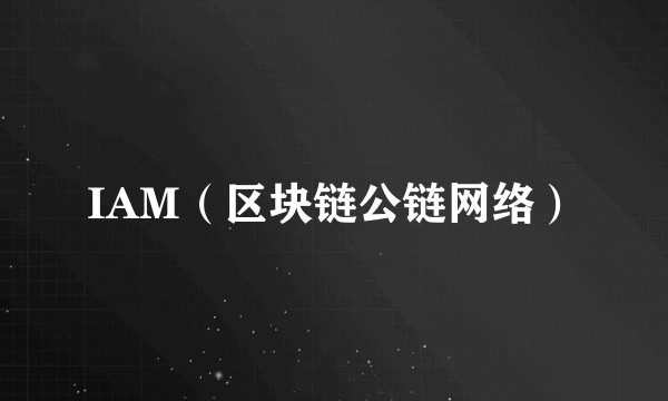 IAM（区块链公链网络）