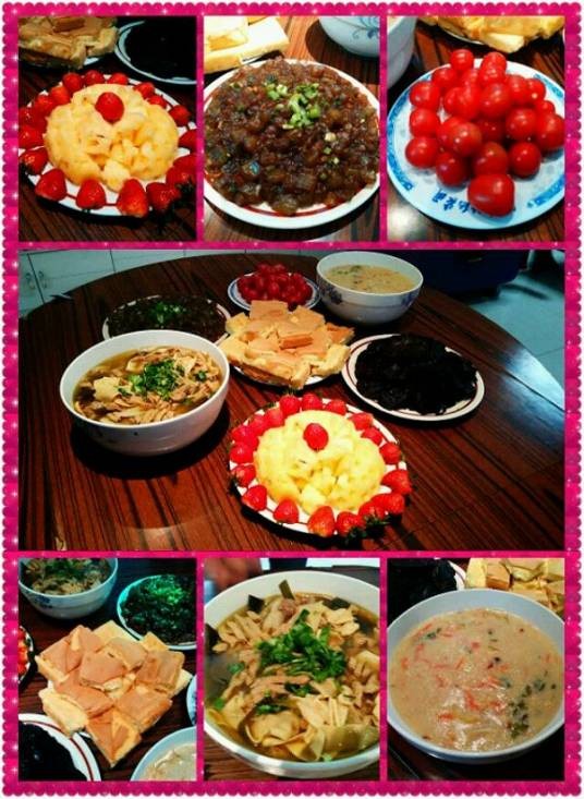大团圆（以番茄、黄柠檬、豌豆芽等为主料制作的菜品）