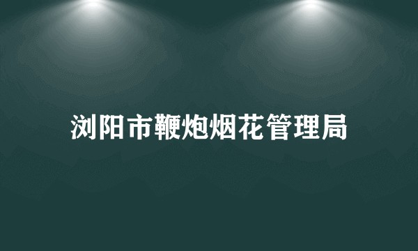 浏阳市鞭炮烟花管理局