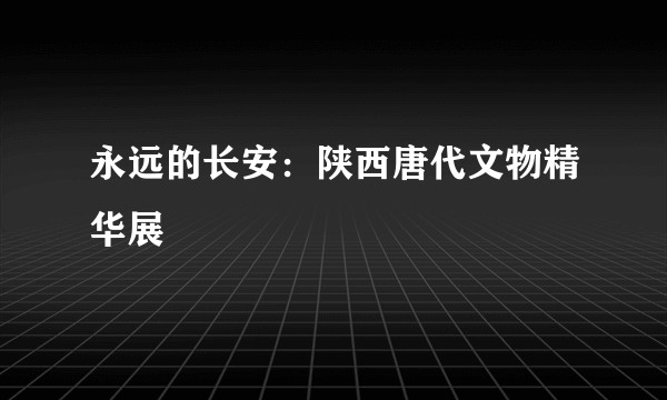 永远的长安：陕西唐代文物精华展