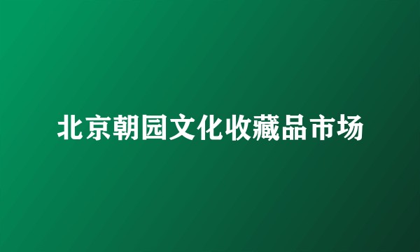 北京朝园文化收藏品市场