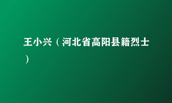 王小兴（河北省高阳县籍烈士）