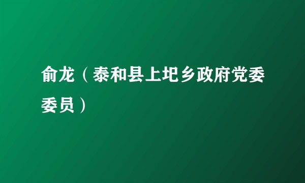 俞龙（泰和县上圯乡政府党委委员）