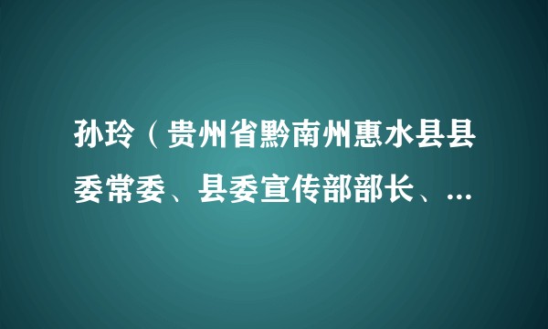 孙玲（贵州省黔南州惠水县县委常委、县委宣传部部长、惠水县人民代表大会常务委员会副主任）